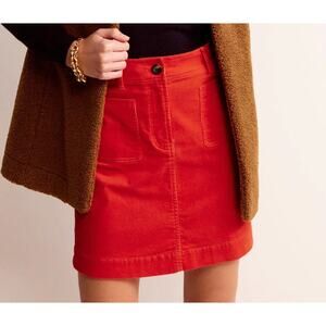 NWT BODEN Estella Cord Mini Skirt Admiral Red 6